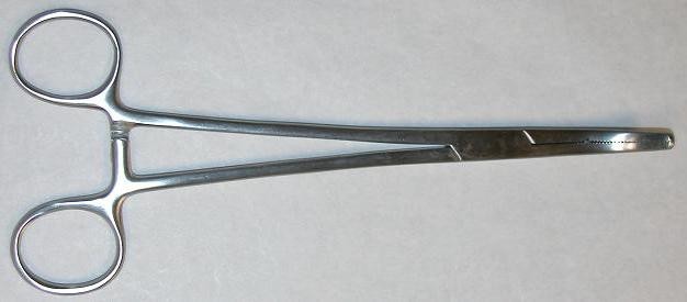 picture of heaney forceps 8 inch curved