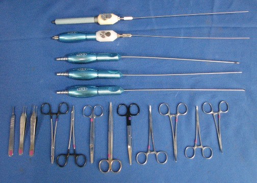 picture of liposuction instrument tray: