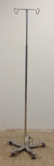 Iv Pole-stand, 2-hook, 5-leg Base, With