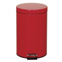  3-1/2 gallon red metal trashcan with foot pedal