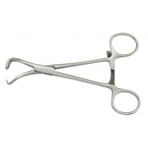 Bone Reduction Forceps (New), 5.25in (13.3cm), Curved, One Pointed Tip and One Step-Pointed Tip