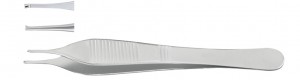 Adson Tissue Forceps (New), 4.75in (12.1cm), 1 x 2 Teeth, Standard 0.9mm Wide Tip