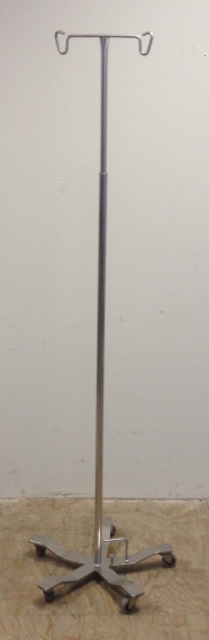 Small Iv Pole-stand, 2-hook, 5-leg Base, With