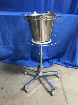 (Used) Tall Stainless Steel Kick Bucket & Stand