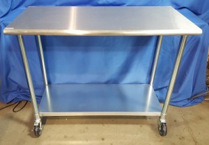 (New) WHITTEMORE Instrument Table With Shelf, 24in W x 48in L x 34in H